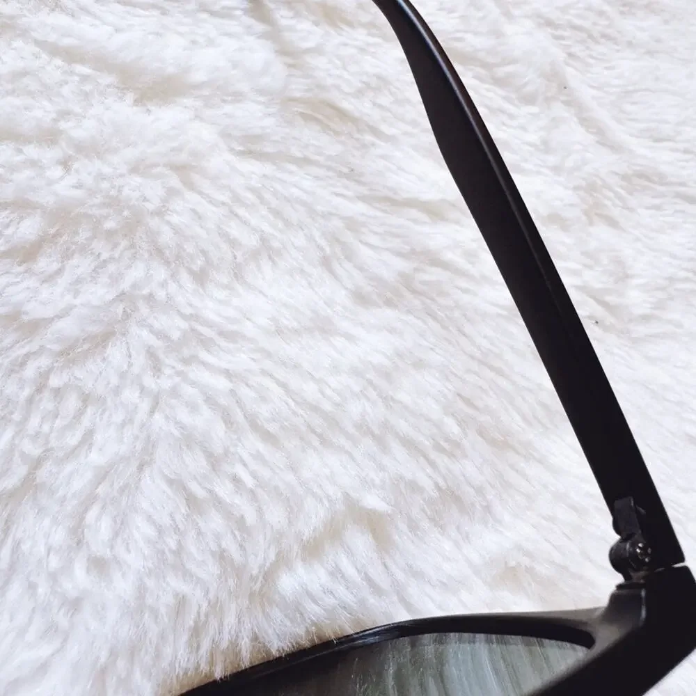 Milo Black W/ Green Lenses Oversized Oval Horn Rims Sunglasses